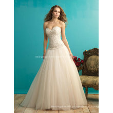 Pretty Princess Ball Gown Embroiday Bead Wedding Dress nupcial